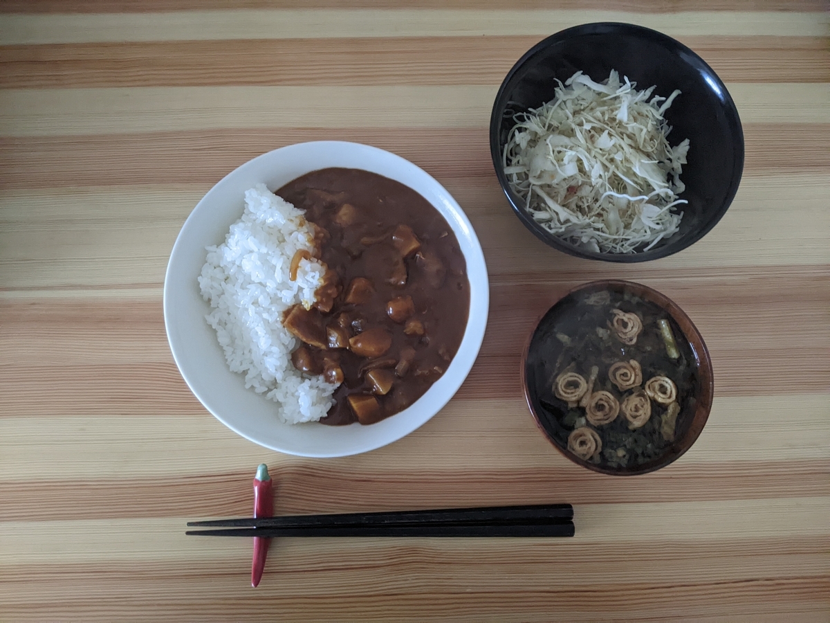 お昼ご飯の昨日のカレー