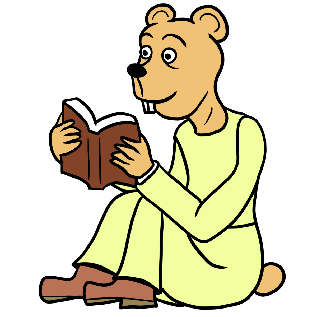 読書するクマのイラスト
