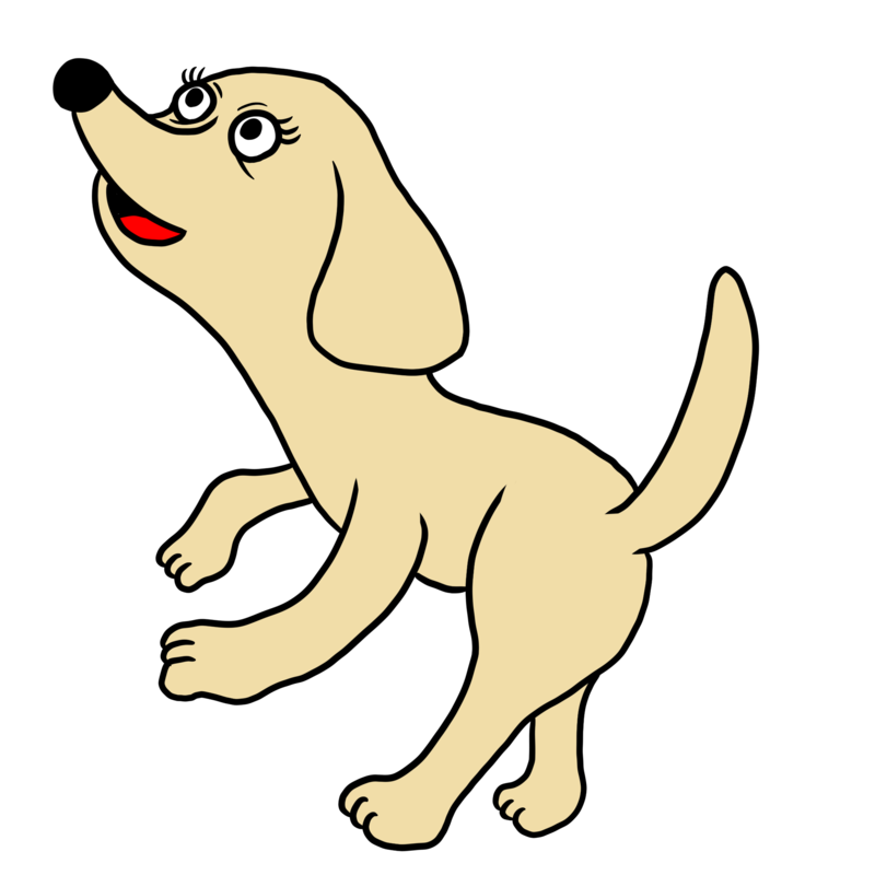 何かを欲しがる犬のイラスト