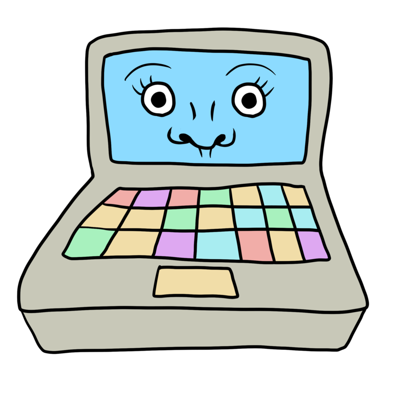 かわいいノートパソコンのイラスト