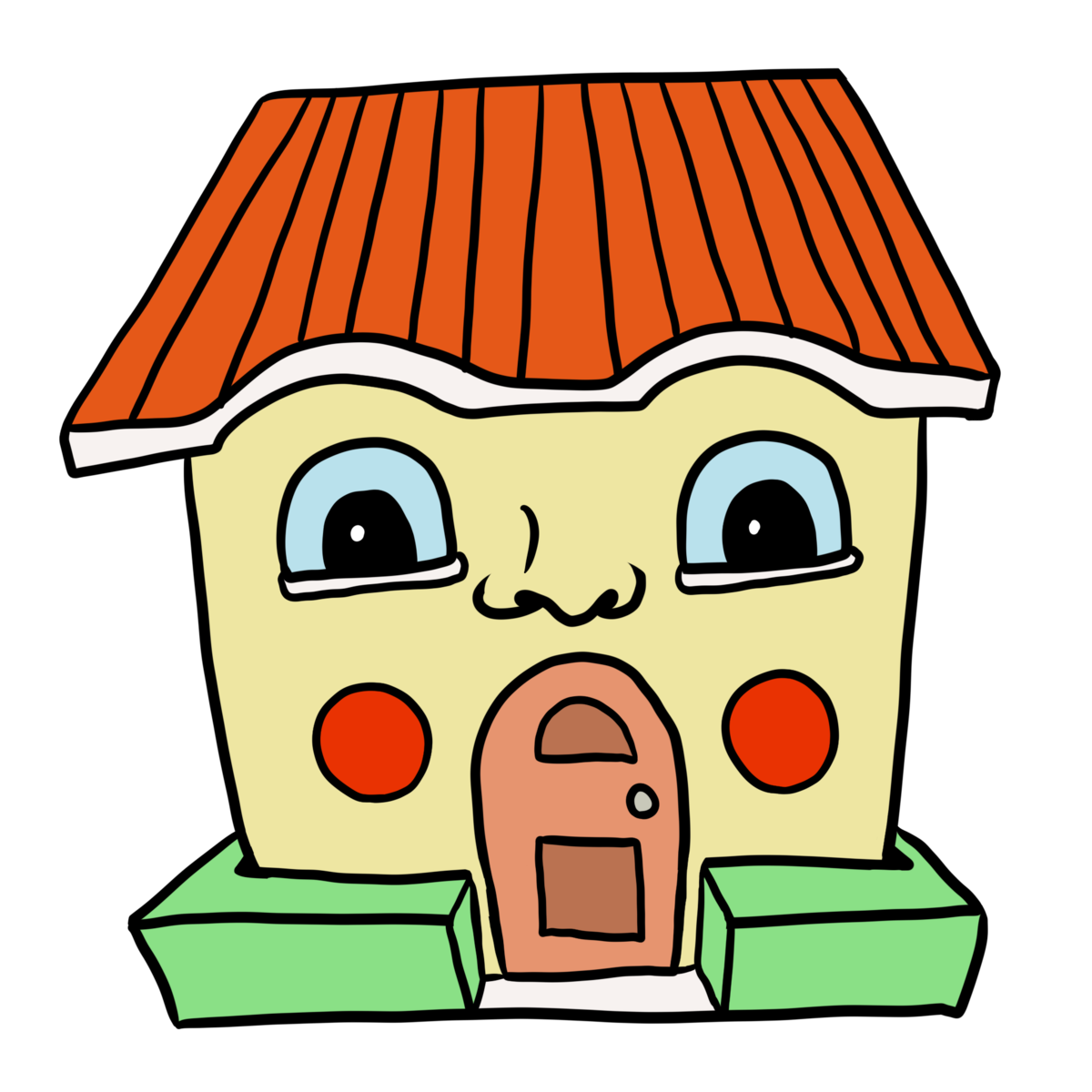 人の顔したかわいいお家のイラスト ホビヲノエ