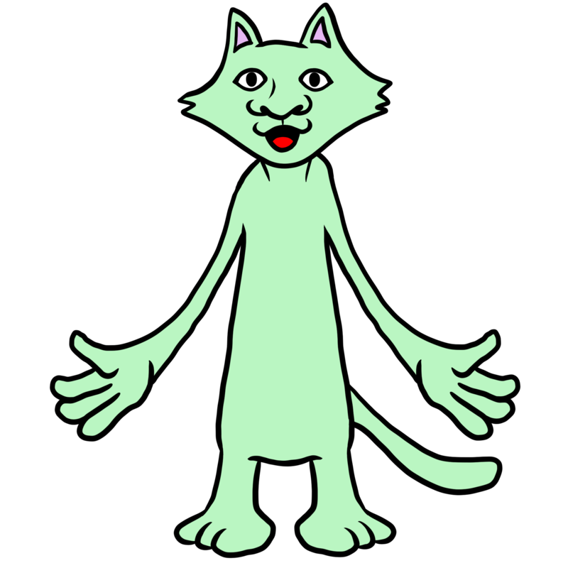 緑色のかわいい猫