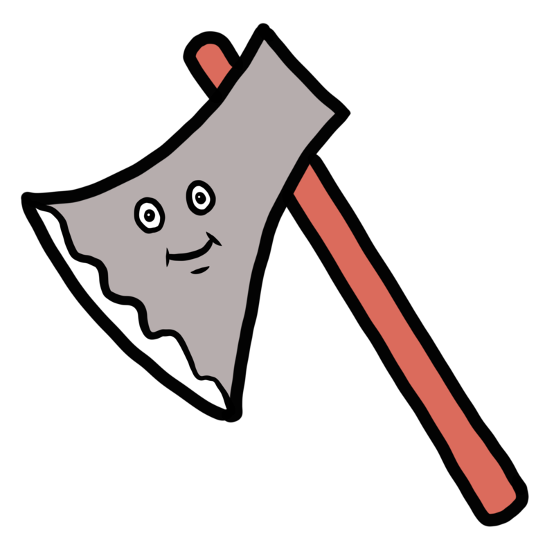 切れ味のいい斧のかわいいイラスト