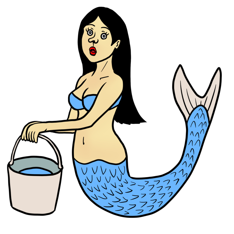 水を運ぶ人魚のかわいいイラスト