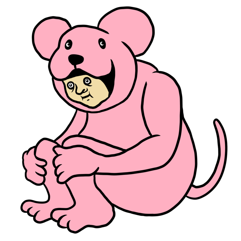ピンク色のネズミ