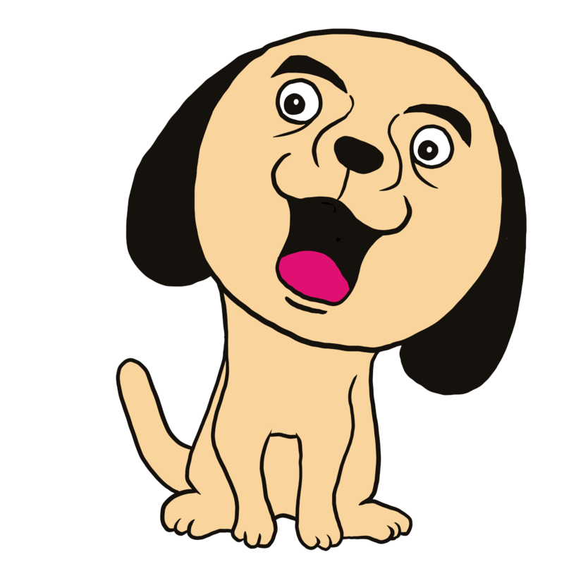 何かに気づいた犬