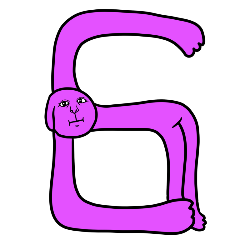 数字の6（ロク）のかわいいイラスト - ホビヲノエ
