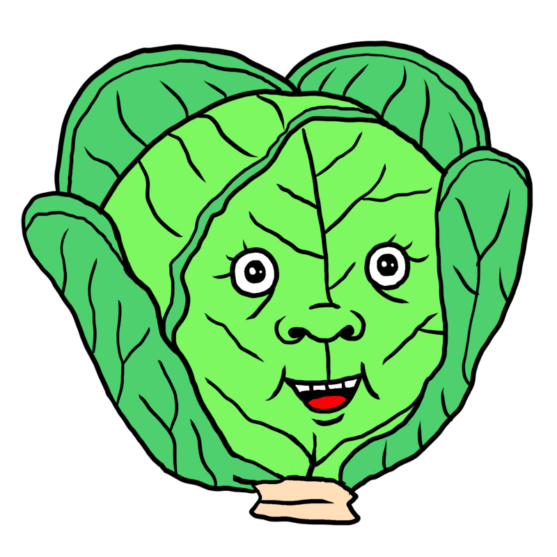 葉っぱのついたキャベツ