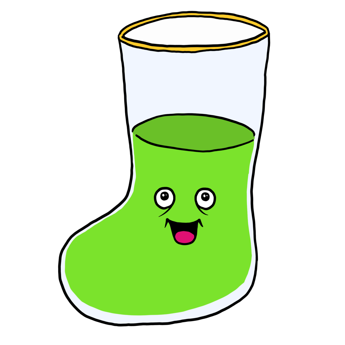 氷なしのメロンソーダのイラスト