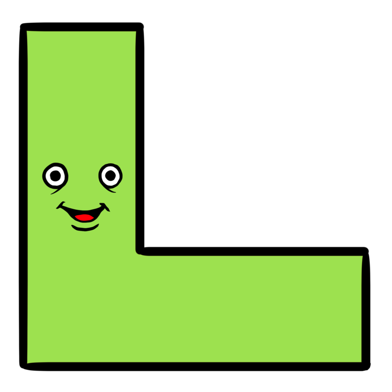 カタカナのレのイラスト