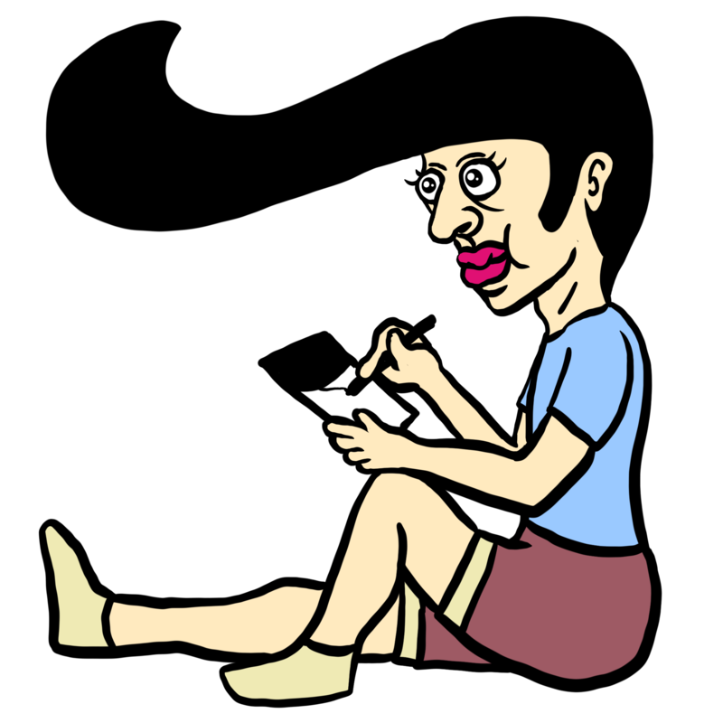 前髪を描く人