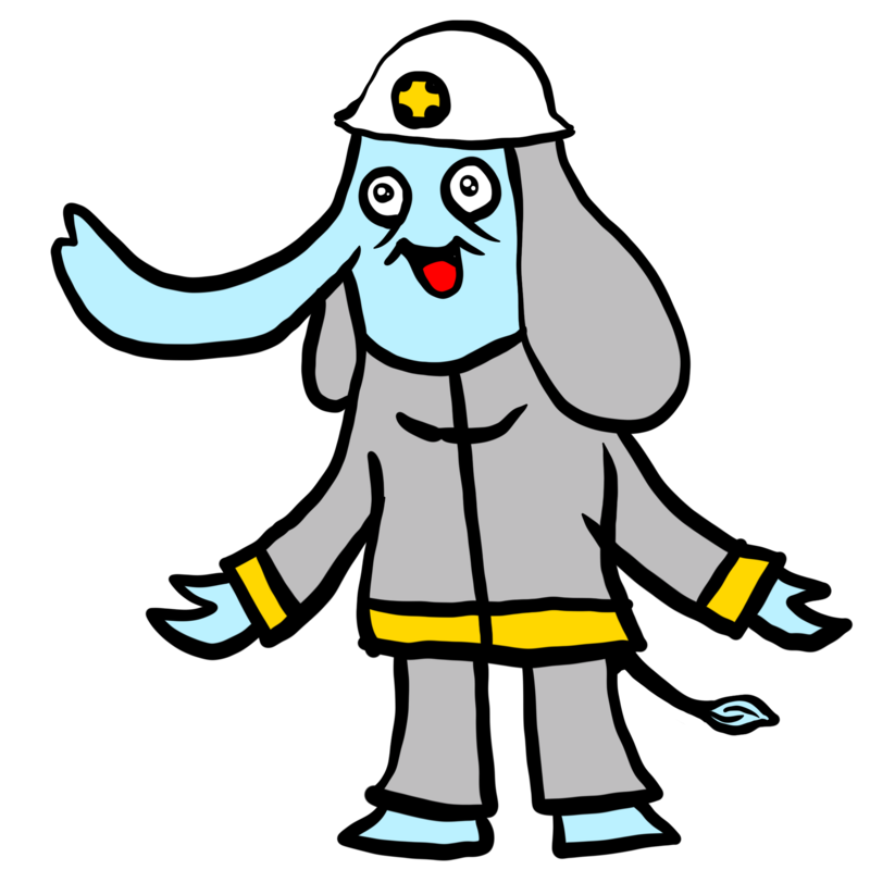 かわいいゾウの消防士