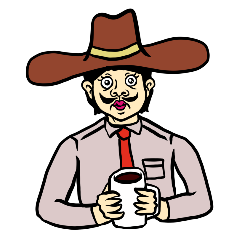 コーヒー好きのおじさんのイラスト