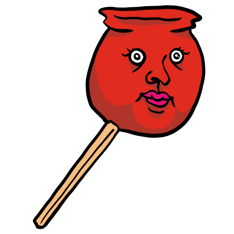 りんご飴のイラスト