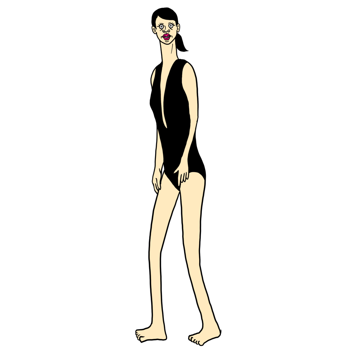 かわいい長身の女性のイラスト