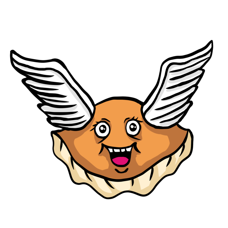 かわいい羽根つき餃子のイラスト