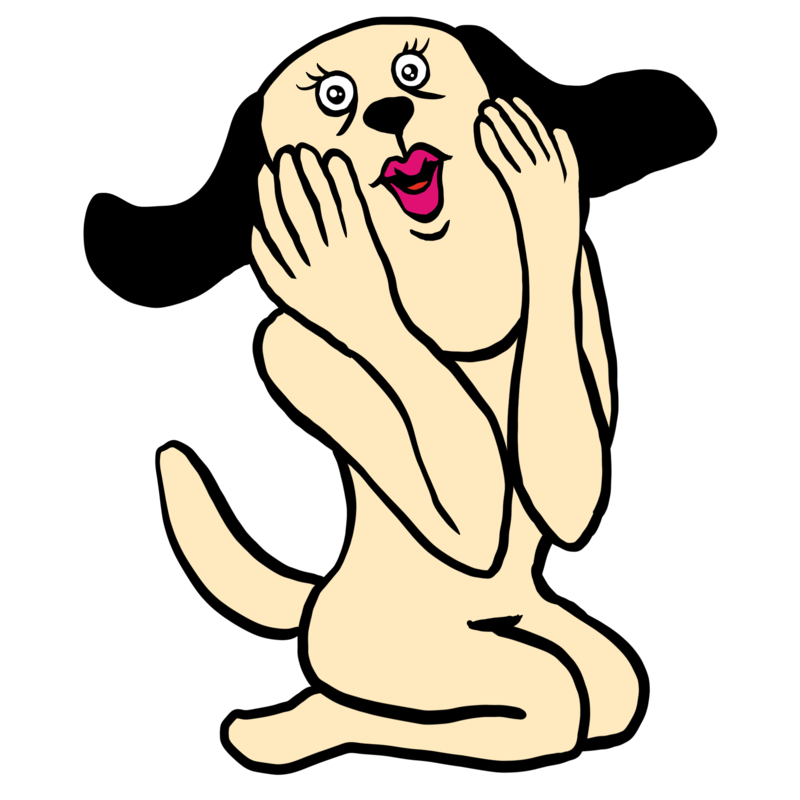 嬉しい犬のイラスト