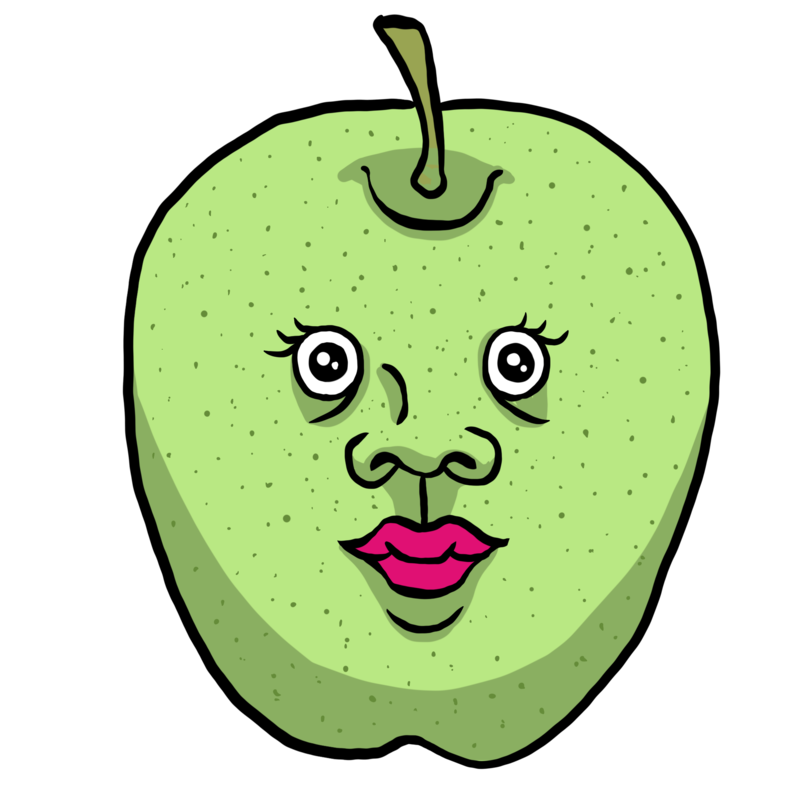 青りんごのイラスト