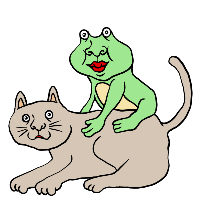 猫とカエル