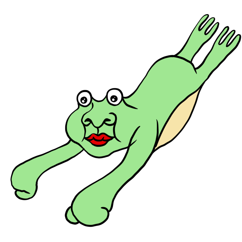 かわいい空飛ぶ蛙 のイラスト