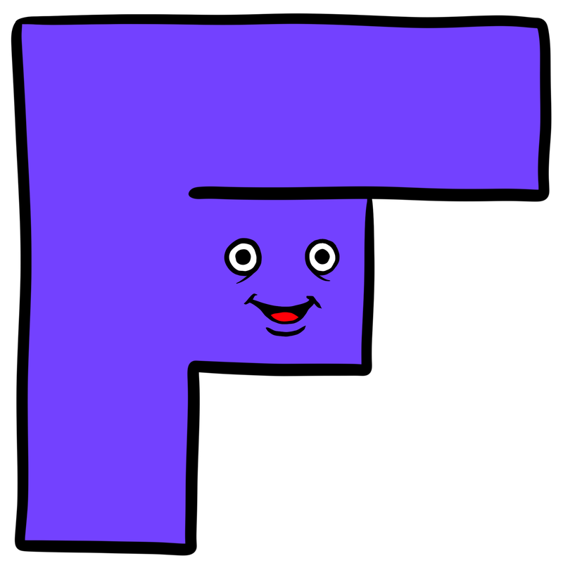 かわいいアルファベットのF のイラスト
