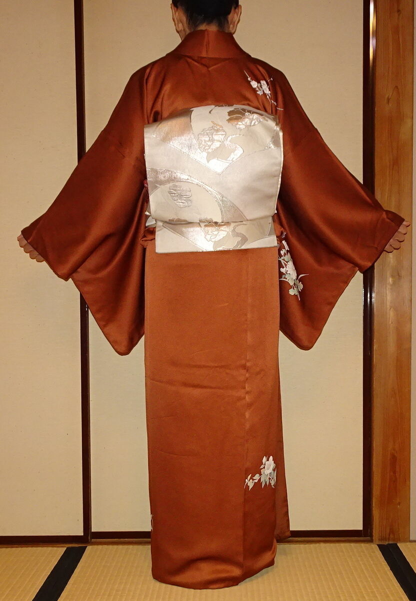 2月の着物コーデ～綸子の付下げ帯2種＆紬風（化繊）帯2種 - 母と私