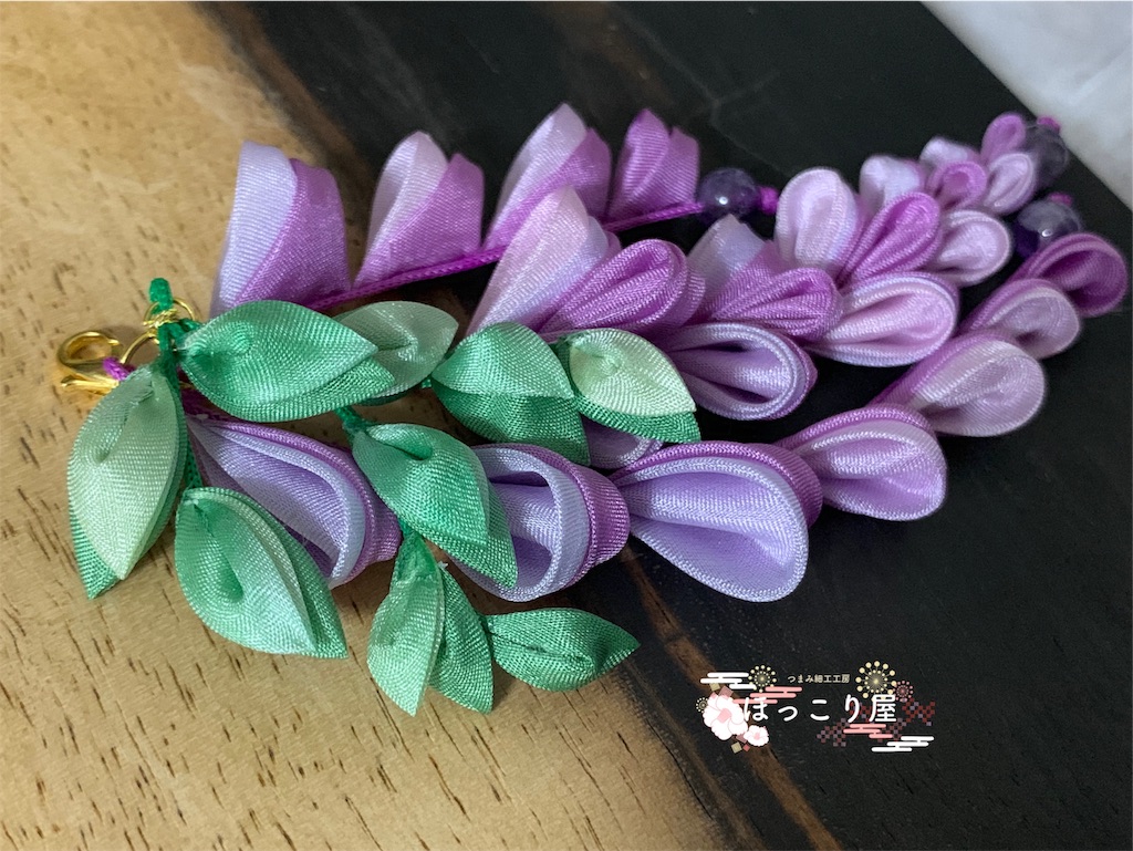 新年　藤の花　インテリア　つまみ細工　ちりめん　和風　飾り　花見　見舞い　フジ つまみ細工 壁飾り(タペストリー)藤の花 藤の花 インテリア つまみ細工