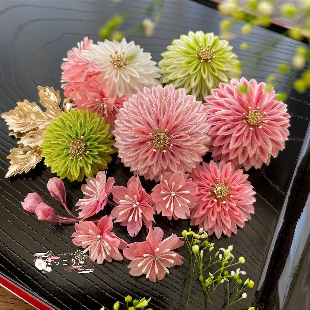 つまみ細工 桜半くすと台湾カステラ - つまみ細工工房 ❁ ほっこり屋