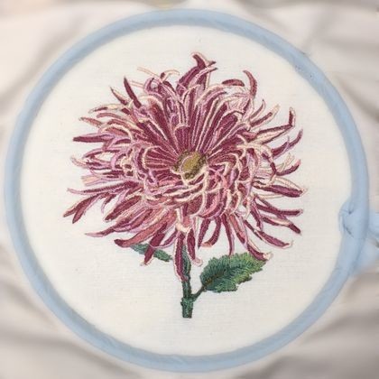 契花百菊の刺繍 その3 - ミシン刺繍 ほっこりにっこり