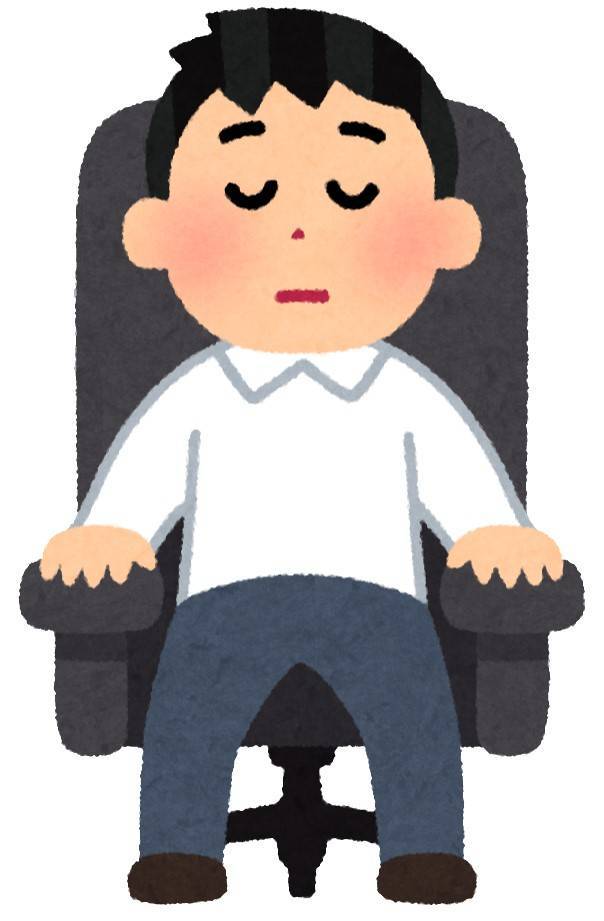イスに座る男性