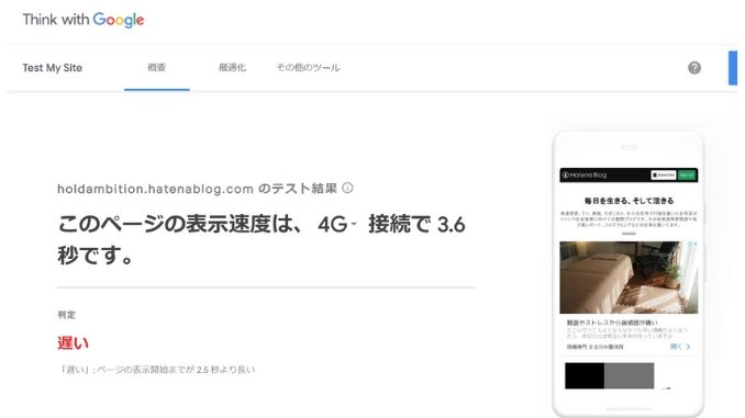 ページ表示速度-カスタマイズ後