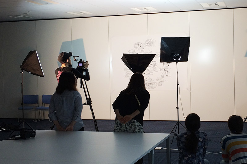 動画編集用に全体を撮影する様子