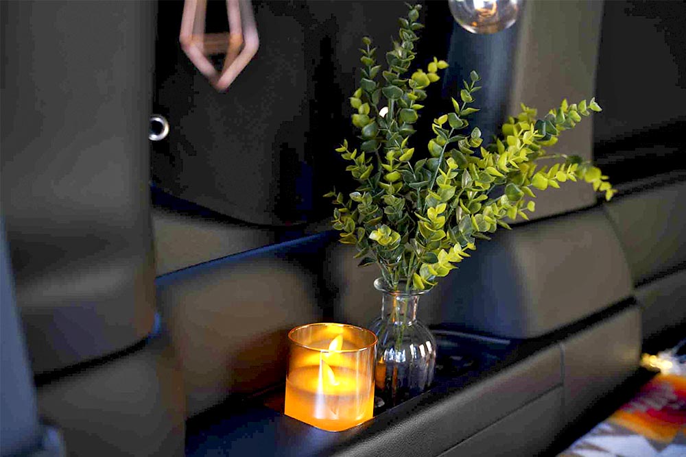 車内にもグリーンを取り入れて