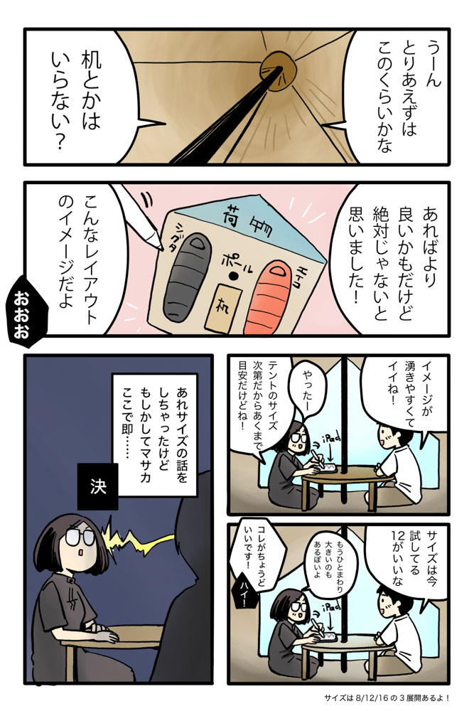 マツナガエイコによる「夫婦キャンプのはじめかた」第27話の７コマ目