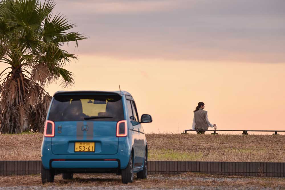 N-ONE e:と夕焼け