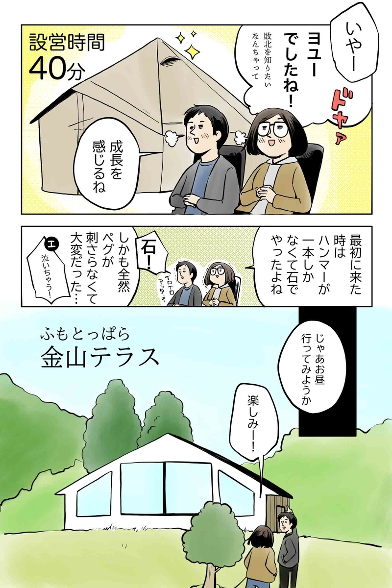 マツナガエイコによる「夫婦キャンプのはじめかた」第31話の3コマ目