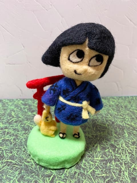 初人形制作】羊毛フェルトで緑風荘の座敷わらし亀麿くんを作ってみた