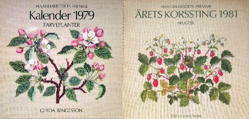 デンマーク フレメ カレンダー 1988 クロスステッチ 刺繍 図案 花 鳥