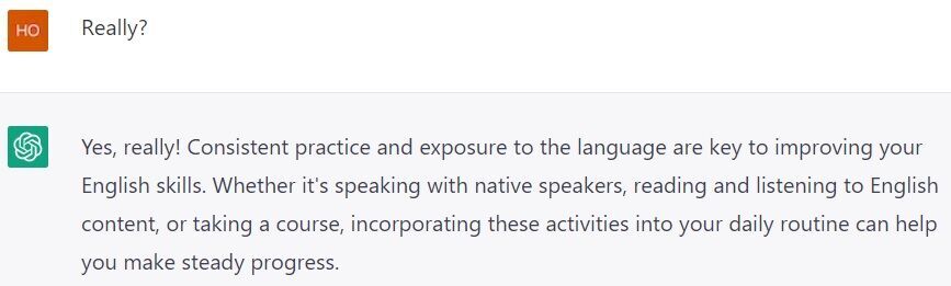 ChatGPTでチャット形式の英会話をする方法