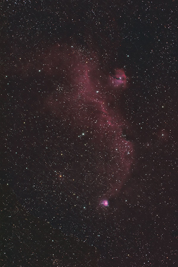 f:id:hp2:20190114165840j:plain かもめ星雲(わし星雲) IC2177