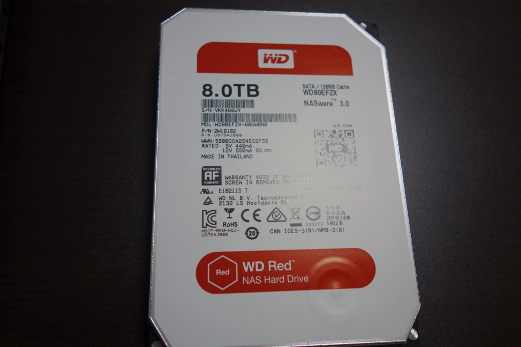 8TBの大容量HDD「WD Red WD80EFZX」購入レビュー - 力こそパワー