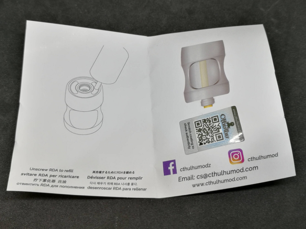 f:id:hrktksm:20180509064619j:plain Cthulhu Squonk Genius Adapter マニュアル(裏面)