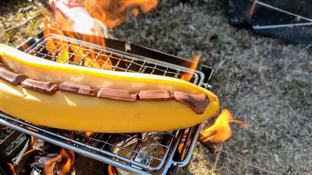 キャプテンスタッグ スマートグリル B6型で焼きチョコバナナ作り