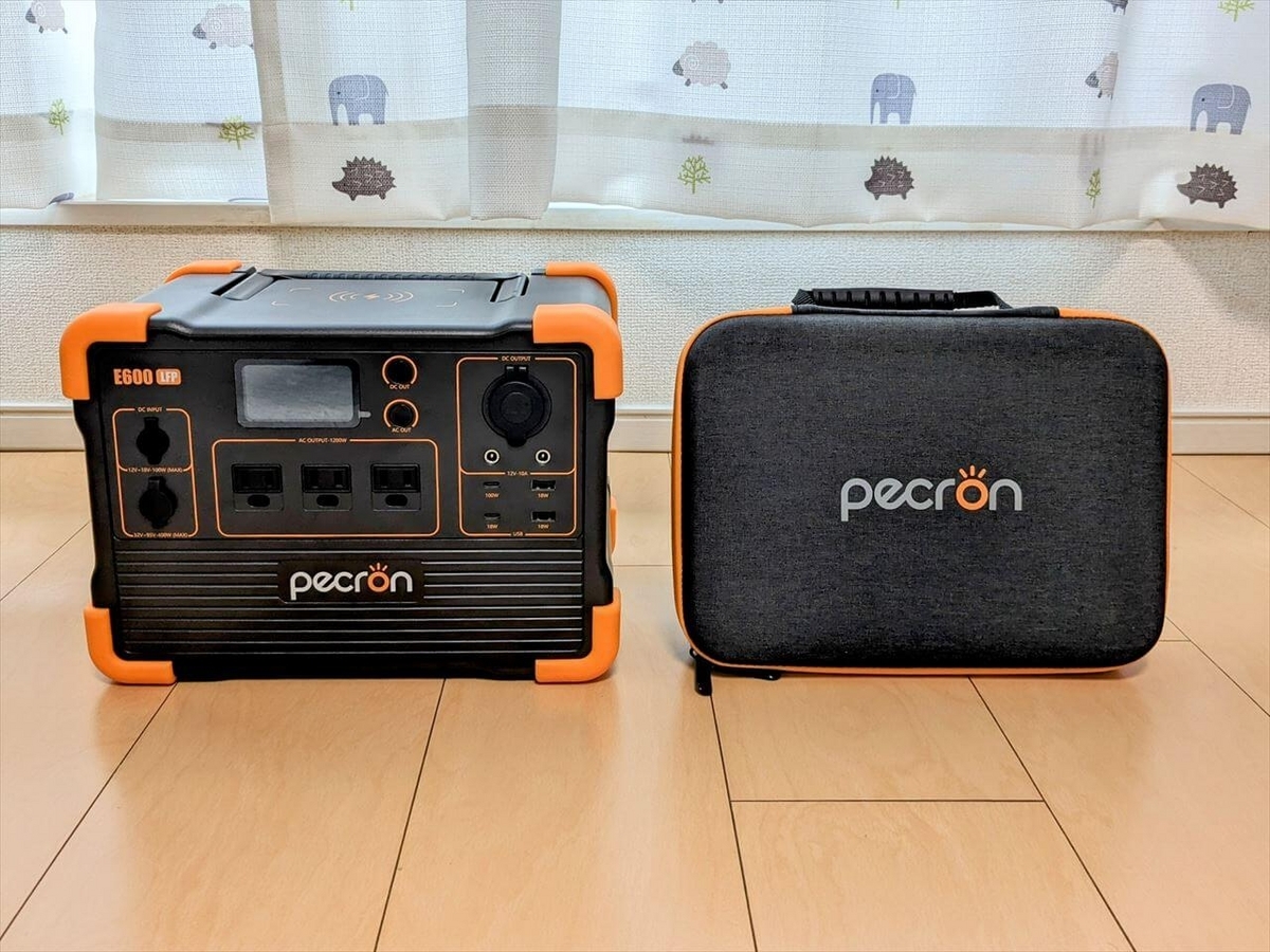 PECRON E600LFP 箱に入っているのは本体と付属品収納ケースの2点のみ