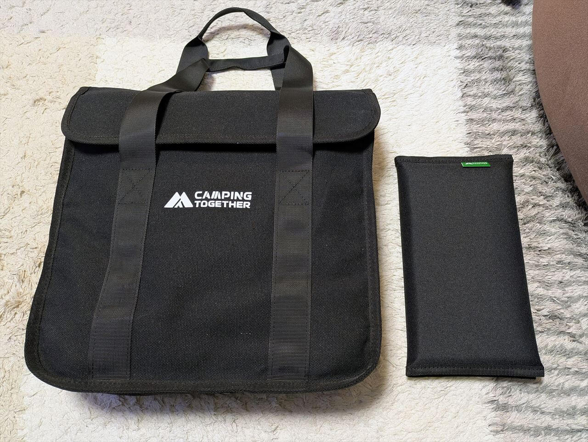 CAMPING TOGETHER 焚き火台 カシオペア 本体収納ケースとガラスパネル収納ケース