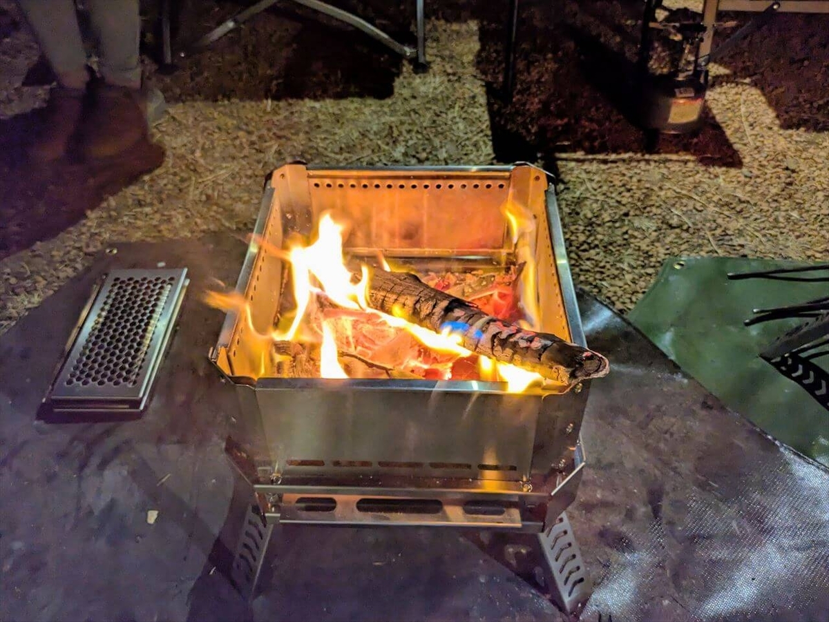 CAMPING TOGETHER 焚き火台 カシオペア 二次燃焼パネルに交換して焚き火