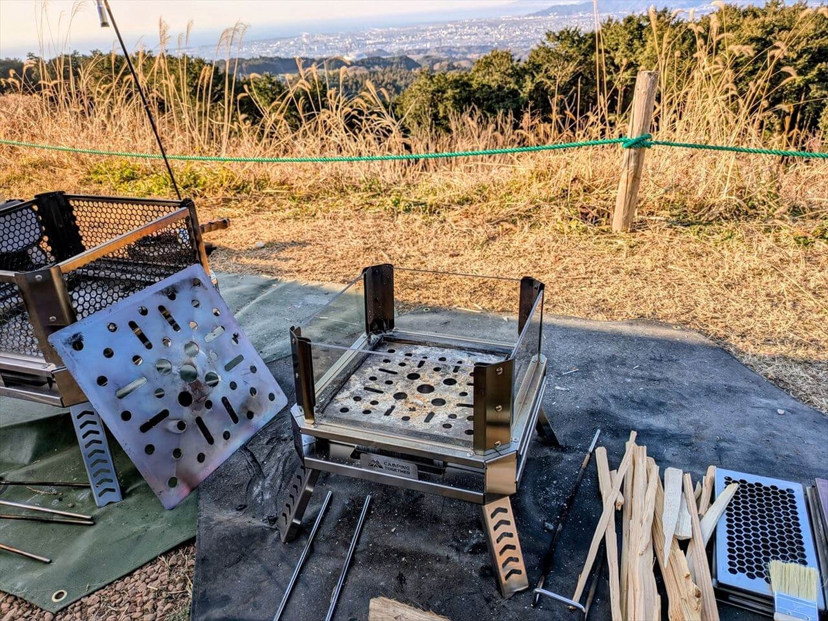 CAMPING TOGETHER 焚き火台 カシオペア Mサイズ ガラスパネルに交換