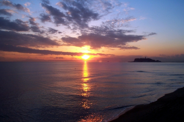  七里ヶ浜の夕日