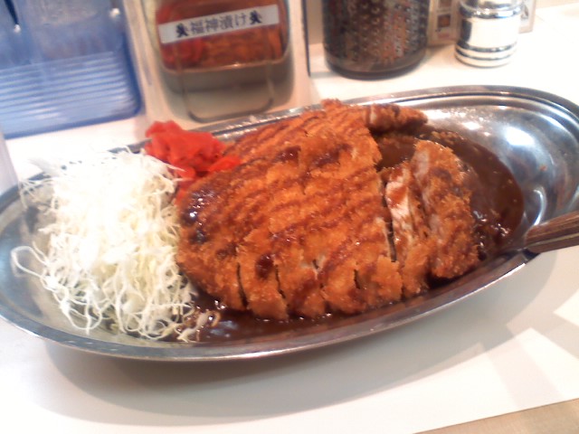 チキンカツカレーロースカツ乗せ