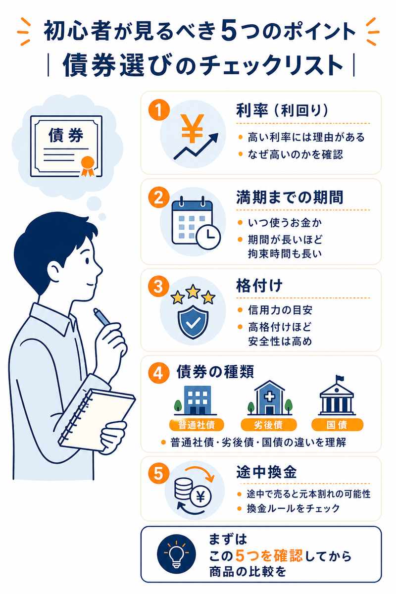 債券を選ぶ5つのポイント